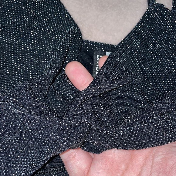 H&M Divided Knotted Shimmery Black Size Medium Tank Top - Picture 4 of 8